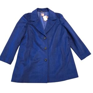 J. Jill Women's Wool Blend Blue Pea Coat Size XL NWT